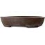 Oval unglazed bonsai pot by Yamaaki - 230 x 180 x 50 mm