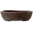Oval unglazed bonsai pot by Yamaaki - 230 x 180 x 50 mm
