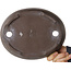Oval unglazed bonsai pot by Yamaaki - 230 x 180 x 50 mm