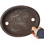 Oval unglazed bonsai pot by Yamaaki - 230 x 180 x 50 mm