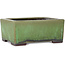 Rectangular green bonsai pot by Yamaaki - 155 x 130 x 70 mm