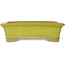 Rectangular yellow bonsai pot by Uji (Gyouzan) - 295 x 250 x 80 mm