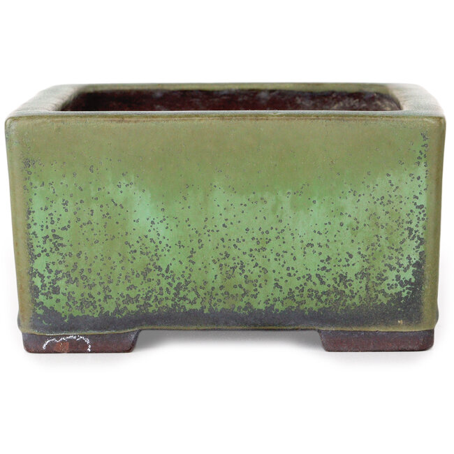 Maceta rectangular verde para bonsái de Yamaaki - 155 x 130 x 70 mm