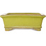 Rectangular yellow bonsai pot by Uji (Gyouzan) - 295 x 250 x 80 mm