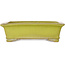 Rectangular yellow bonsai pot by Uji (Gyouzan) - 295 x 250 x 80 mm