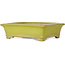 Vaso bonsai rettangolare giallo di Uji (Gyouzan) - 295 x 250 x 80 mm