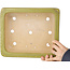Rechthoekige gele bonsaipot van Uji (Gyouzan) - 295 x 250 x 80 mm