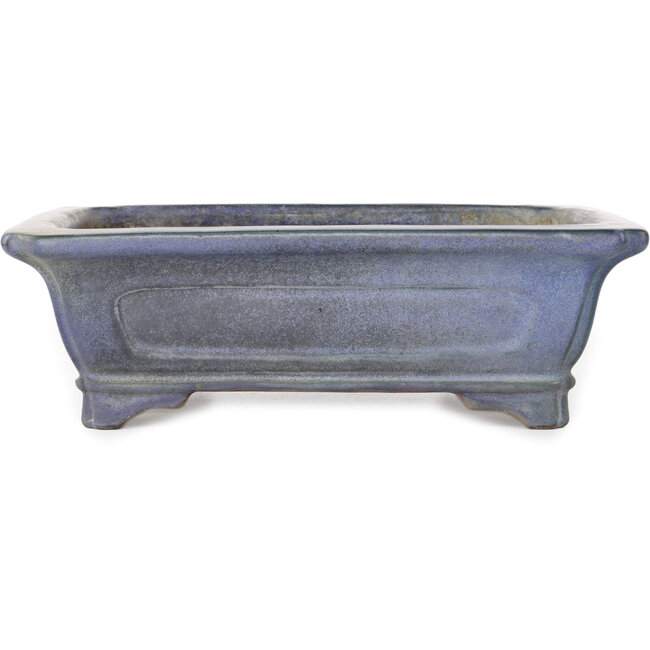 Maceta rectangular azul para bonsái de Uji (Gyouzan) - 295 x 245 x 90 mm