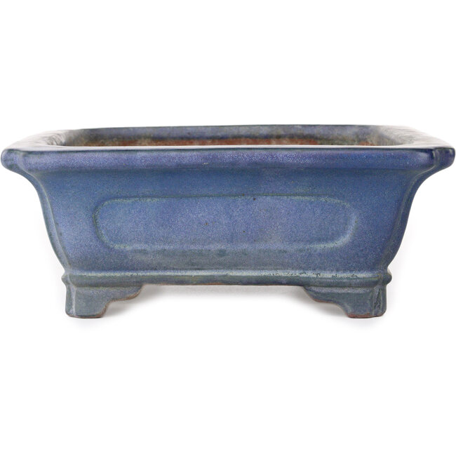Maceta rectangular azul para bonsái de Uji (Gyouzan) - 295 x 245 x 90 mm