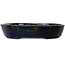 Oval blue bonsai pot by Echizen - 205 x 165 x 40 mm