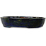 Oval blue bonsai pot by Echizen - 205 x 165 x 40 mm