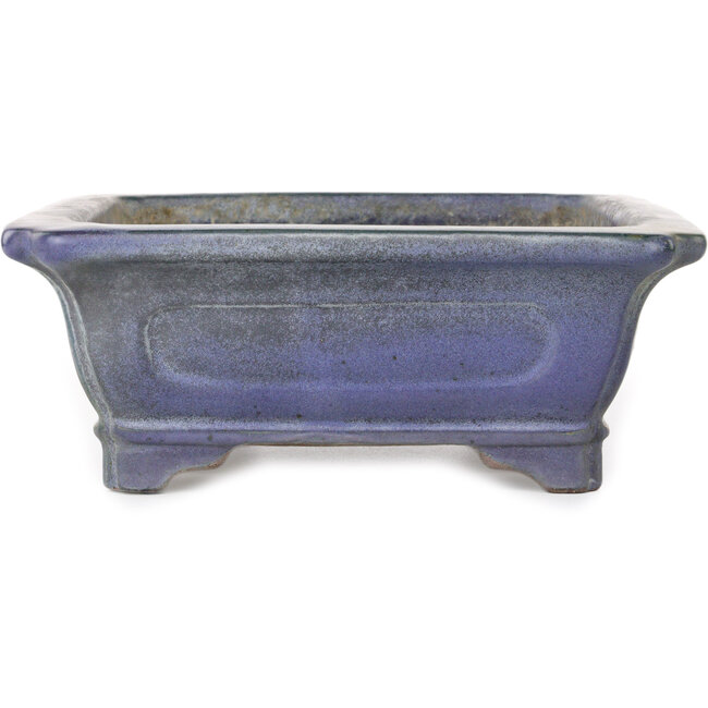 Vaso bonsai rettangolare blu di Uji (Gyouzan) - 295 x 245 x 90 mm