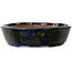 Oval blue bonsai pot by Echizen - 205 x 165 x 40 mm