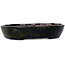 Oval blue bonsai pot by Echizen - 205 x 165 x 40 mm