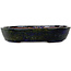 Oval blue bonsai pot by Echizen - 205 x 165 x 40 mm