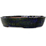 Oval blue bonsai pot by Echizen - 205 x 165 x 40 mm