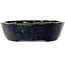 Pot à bonsaï ovale bleu par Echizen - 205 x 165 x 40 mm