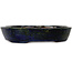 Oval blue bonsai pot by Echizen - 205 x 165 x 40 mm