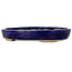 Oval blue bonsai pot by Echizen - 170 x 135 x 27 mm
