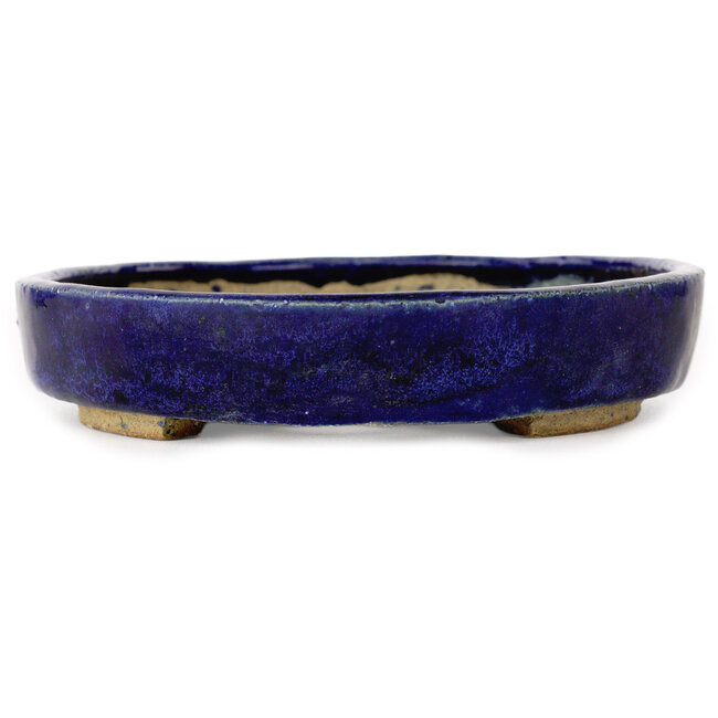 Vaso bonsai ovale blu di Echizen - 170 x 135 x 27 mm