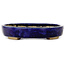 Oval blue bonsai pot by Echizen - 170 x 135 x 27 mm