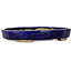 Oval blue bonsai pot by Echizen - 170 x 135 x 27 mm