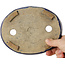 Oval blue bonsai pot by Echizen - 170 x 135 x 27 mm
