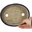 Oval blue bonsai pot by Echizen - 170 x 135 x 27 mm