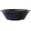 Round blue bonsai pot by Echizen - 170 x 170 x 50 mm