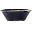 Round blue bonsai pot by Echizen - 170 x 170 x 50 mm