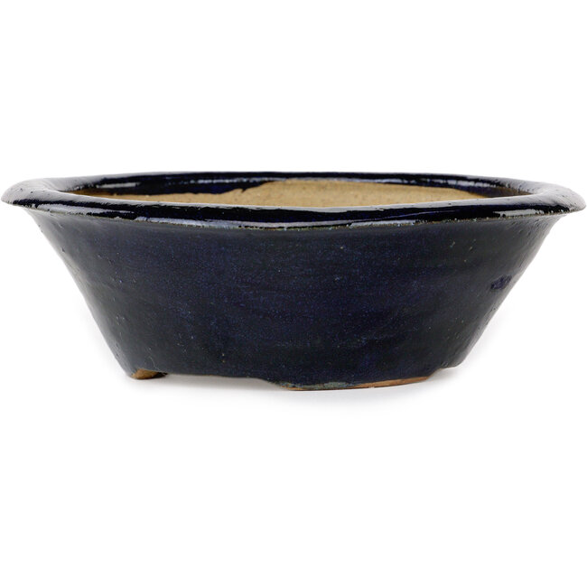 Vaso bonsai rotondo blu di Echizen - 170 x 170 x 50 mm