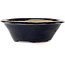 Round blue bonsai pot by Echizen - 170 x 170 x 50 mm