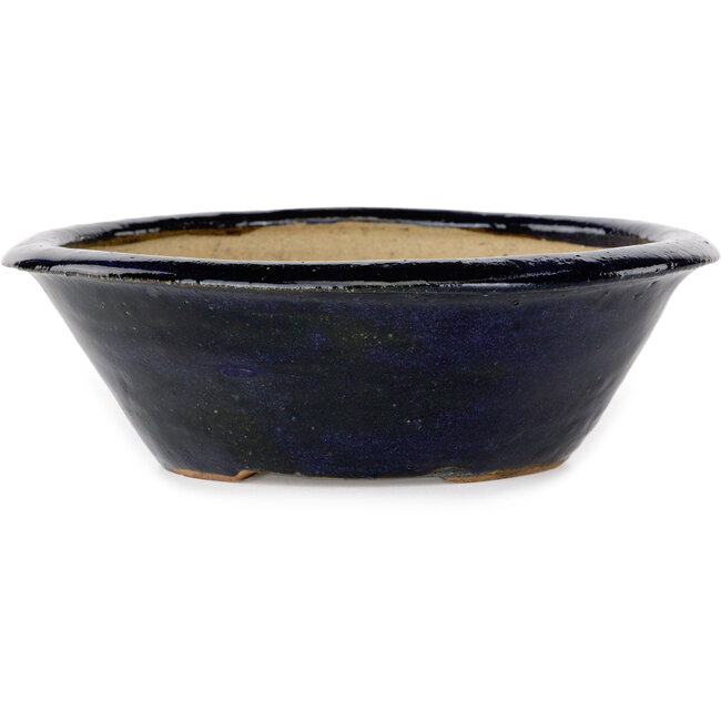 Maceta redonda azul para bonsái de Echizen - 170 x 170 x 50 mm
