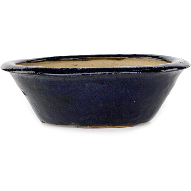 Pot à bonsaï rond bleu par Echizen - 170 x 170 x 50 mm