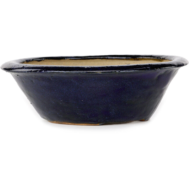 Runder blauer Bonsai-Topf von Echizen - 170 x 170 x 50 mm