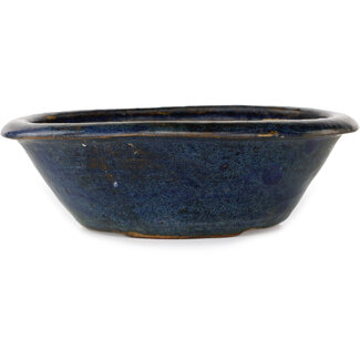  Echizen Hosui 175 mm  blue bonsai pot by Echizen, Japan