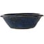 Round blue bonsai pot by Echizen - 175 x 175 x 55 mm