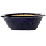Round blue bonsai pot by Echizen - 170 x 170 x 50 mm