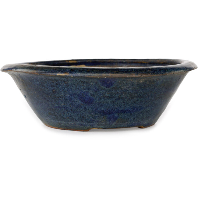 Pot à bonsaï rond bleu par Echizen - 175 x 175 x 55 mm