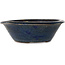 Round blue bonsai pot by Echizen - 175 x 175 x 55 mm