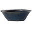 Round blue bonsai pot by Echizen - 175 x 175 x 55 mm