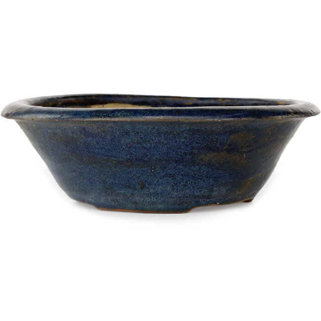 Pot à bonsaï rond bleu par Echizen - 175 x 175 x 55 mm