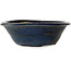 Round blue bonsai pot by Echizen - 175 x 175 x 55 mm