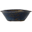 Round blue bonsai pot by Echizen - 175 x 175 x 55 mm