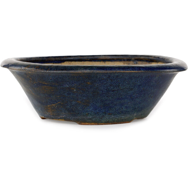 Maceta redonda azul para bonsái de Echizen - 175 x 175 x 55 mm