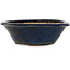 Round blue bonsai pot by Echizen - 175 x 175 x 55 mm
