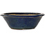 Round blue bonsai pot by Echizen - 175 x 175 x 55 mm