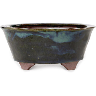  Echizen Hosui 150 mm  blue bonsai pot by Echizen, Japan