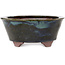 Round blue bonsai pot by Echizen - 150 x 150 x 65 mm