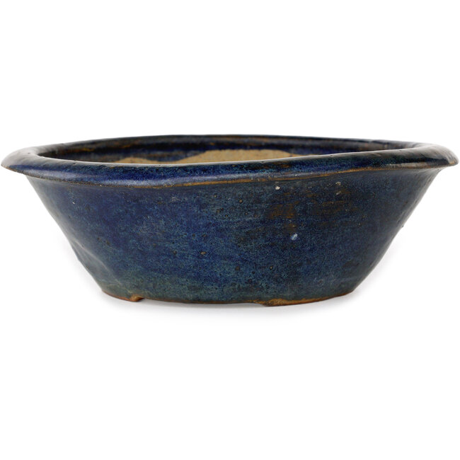Pot à bonsaï rond bleu par Echizen - 175 x 175 x 55 mm